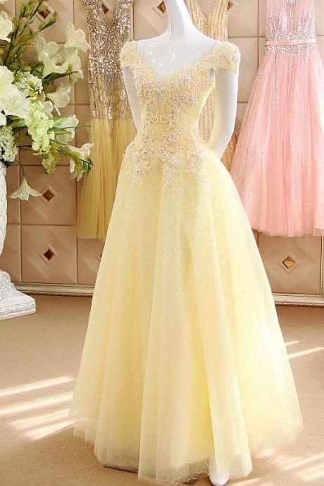 Cap Sleeves Formal Prom Dress, Modest Beautiful Long Prom Dress, Banquet Party Dress