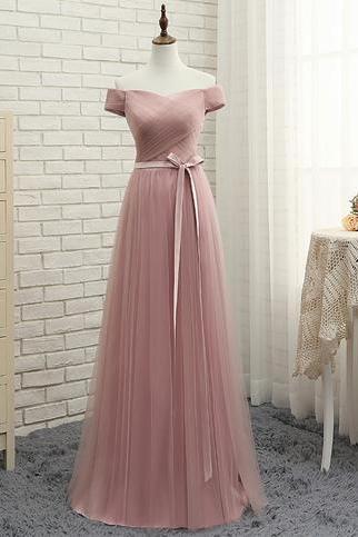A-line Tulle Formal Prom Dress, Modest Beautiful Long Prom Dress, Banquet Party Dress