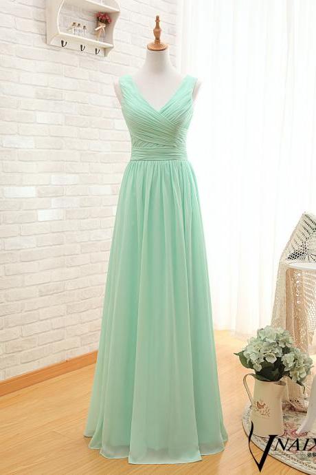 Elegant Chiffon A Line Formal Prom Dress, Beautiful Long Prom Dress, Banquet Party Dress