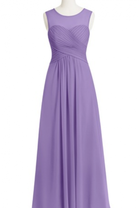 Elegant Sweetheart Illusion Neckline Chiffon Formal Prom Dress, Beautiful Long Prom Dress, Banquet Party Dress