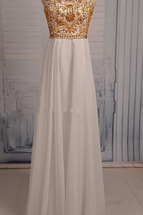 Elegant A-line Sweetheart Chiffon Backless Formal Prom Dress, Beautiful Long Prom Dress, Banquet Party Dress