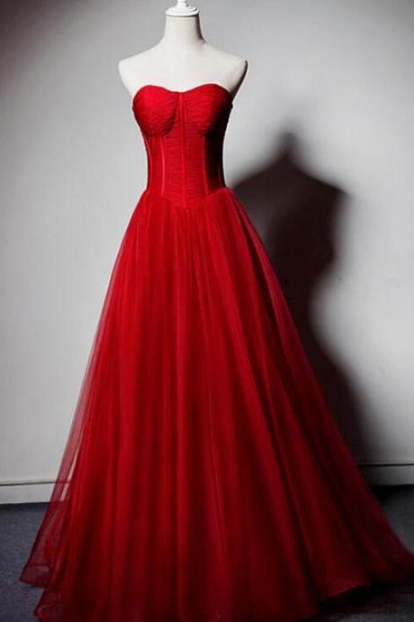Elegant Sweetheart Tulle Formal Prom Dress, Beautiful Long Prom Dress, Banquet Party Dress