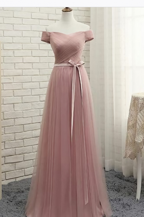 Elegant Simple Tulle A-Line Formal Prom Dress, Beautiful Long Prom Dress, Banquet Party Dress