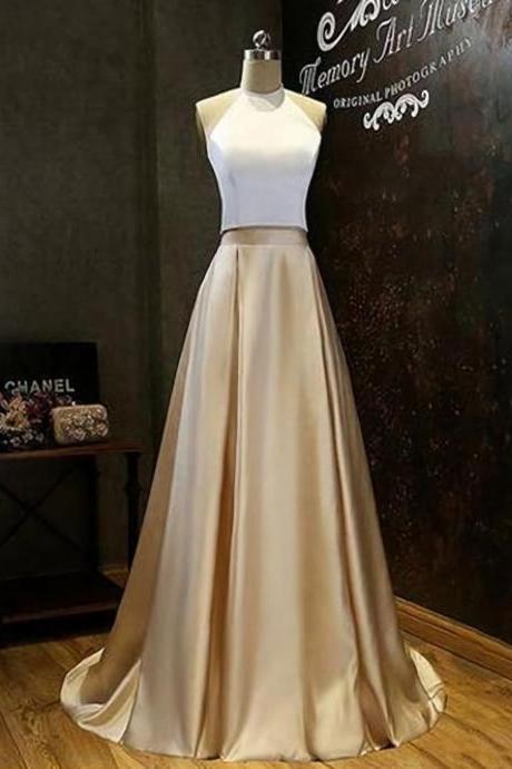 Elegant Simple Satin A-Line Formal Prom Dress, Beautiful Long Prom Dress, Banquet Party Dress