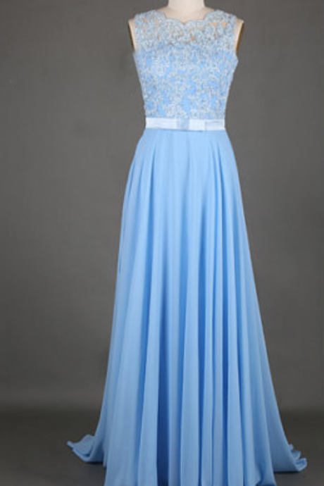 Elegant Sexy Lace Chiffon A-Line Formal Prom Dress, Beautiful Long Prom Dress, Banquet Party Dress