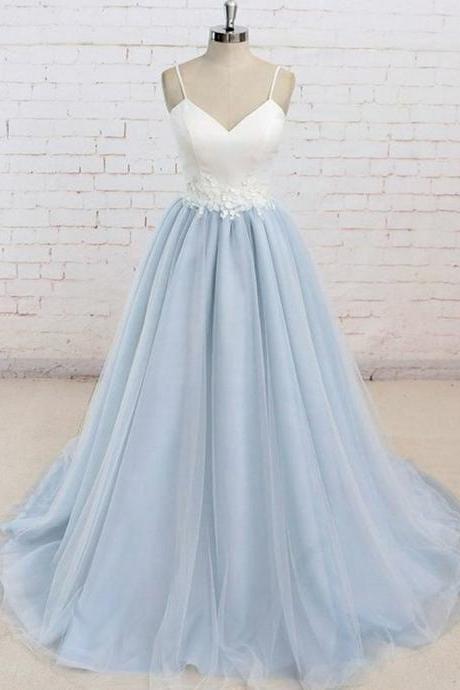 Elegant A Line V Neck Backless Lace Appliques Formal Prom Dress, Beautiful Long Prom Dress, Banquet Party Dress