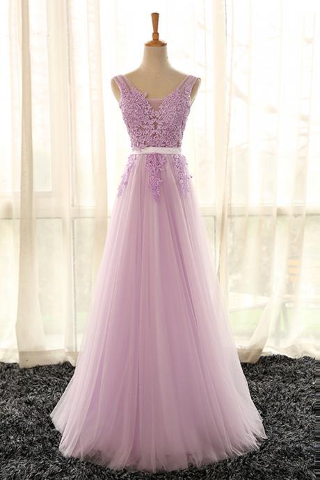 Elegant Sweetheart Cute A-line Tulle Formal Prom Dress, Beautiful Long Prom Dress, Banquet Party Dress