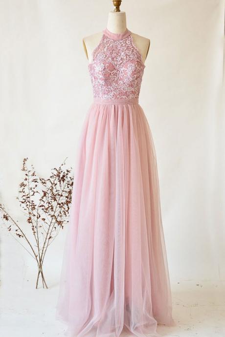 Elegant Sweetheart Lace Tulle Formal Prom Dress, Beautiful Long Prom Dress, Banquet Party Dress