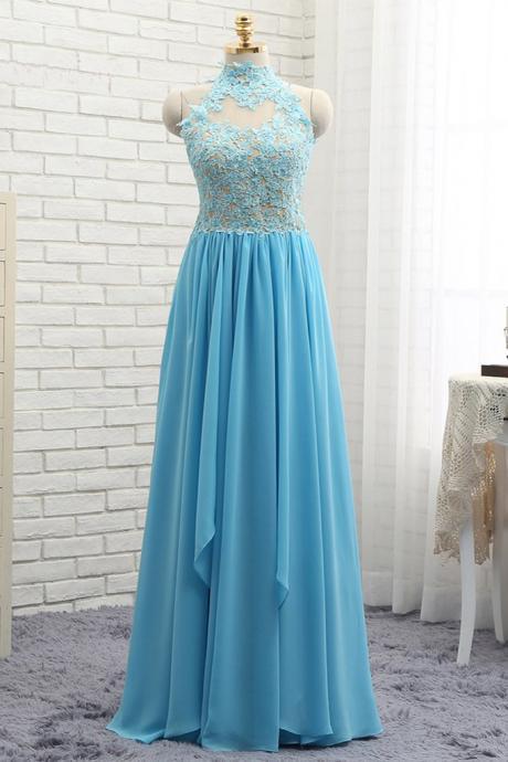 Elegant Sweetheart Lace Applique Chiffon Formal Prom Dress, Beautiful Long Prom Dress, Banquet Party Dress