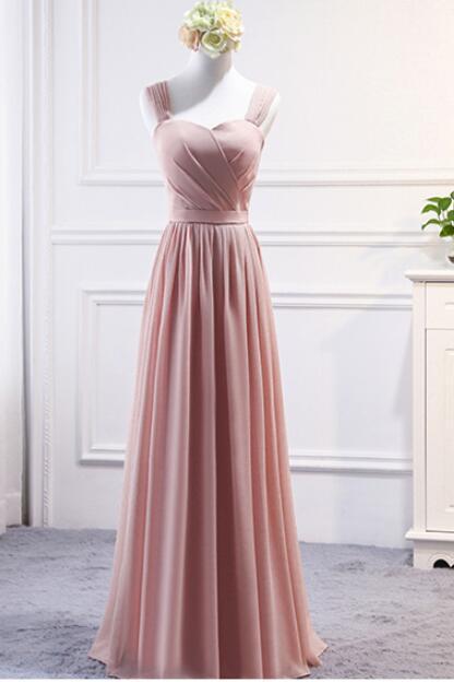 Elegant Sweetheart Straps Lace-up Chiffon Formal Prom Dress, Beautiful Long Prom Dress, Banquet Party Dress