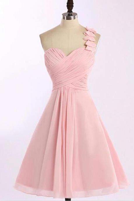Elegant Sweetheart One Shoulder Chiffon Formal Prom Dress, Beautiful Prom Dress, Banquet Party Dress