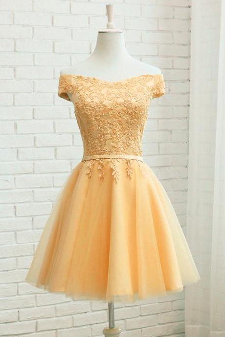 Elegant Lovely Boat Neckline Tulle Homecoming Dress, Beautiful Short Dress, Banquet Party Dress