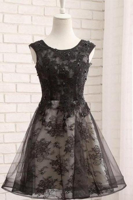 Elegant Sweetheart lace Tulle Homecoming Dress, Beautiful Short Dress, Banquet Party Dress