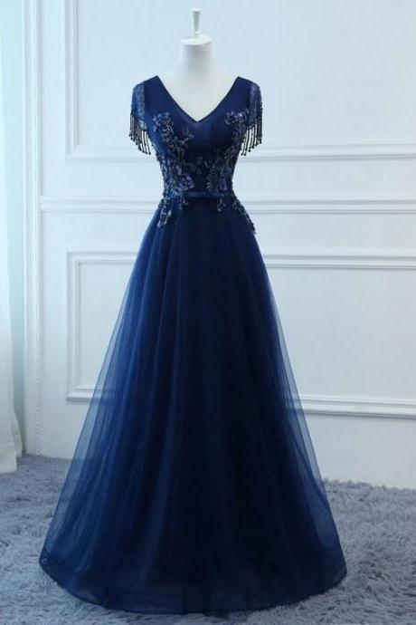 Elegant Simple Tulle Formal Prom Dress, Beautiful Long Prom Dress, Banquet Party Dress