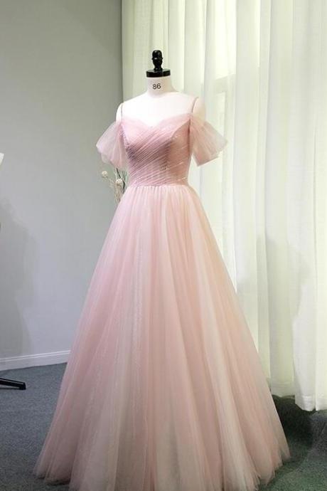Elegant Off The Shoulder Tulle Formal Prom Dress, Beautiful Long Prom Dress, Banquet Party Dress