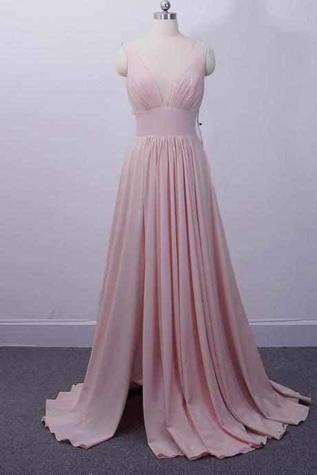 Elegant Sweetheart V-neckline Chiffon Formal Prom Dress, Beautiful Prom Dress, Banquet Party Dress
