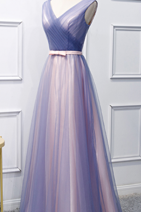 Elegant Sweetheart V-neckline Tulle Formal Prom Dress, Beautiful Prom Dress, Banquet Party Dress