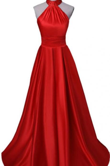 Elegant Sweetheart A-line Satin Formal Prom Dress, Beautiful Prom Long Dress, Banquet Party Dress