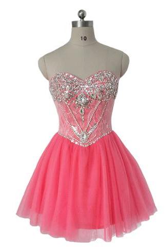 Pink homecoming dress, sweet heart homecoming dress, junior homecoming dress, beautiful homecoming dress, inexpensive homecoming dress