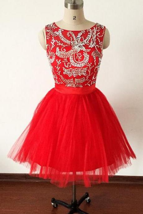 Red Homecoming Dresses,tulle Homecoming Dresses,short Graduation Dresses,open Back Homecoming Dresses,handmade Homecoming Dresses,sweet 16 Party