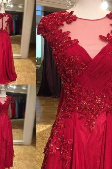 Red Prom Dresses,prom Dress,red Prom Gown,lace Prom Gowns,elegant Evening Dress,modest Evening Gowns,simple Party Gowns,2016 Lace Prom Dress