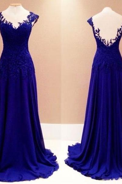 Lace Prom Gown, Fashion Prom Dresses,royal Blue Evening Gowns,lace Party Dresses,evening Gowns,long Formal Dress For Teens
