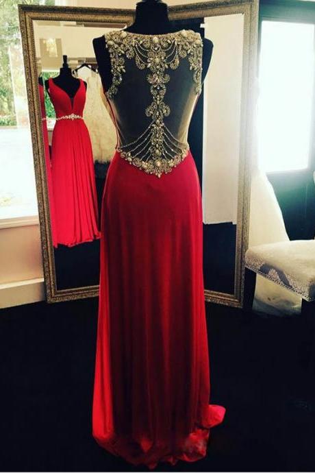 Red Prom Dresses,open Back Prom Gowns,backless Prom Dresses,sparkle Party Dresses,long Prom Gown,open Backs Prom Dress,2016 Evening