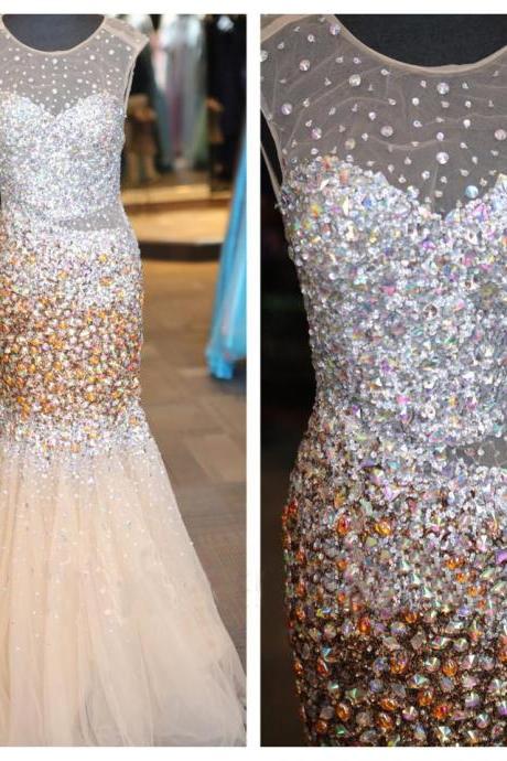 Backless Prom Dresses,open Back Prom Dress,crystals Prom Gown,sparkly Prom Gowns,elegant Evening Dress,sparkle Evening Gowns,mermaid Evening