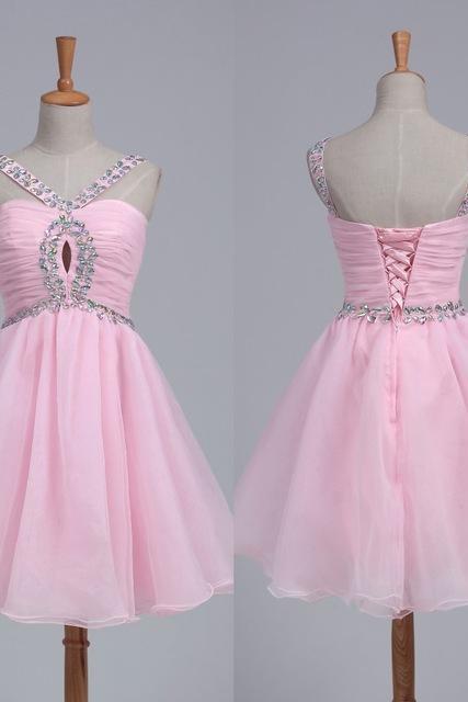 Pink Homecoming Dresses,Homecoming Dress, Cute Homecoming Dresses,Tulle Homecoming Gowns,Short Prom Gown