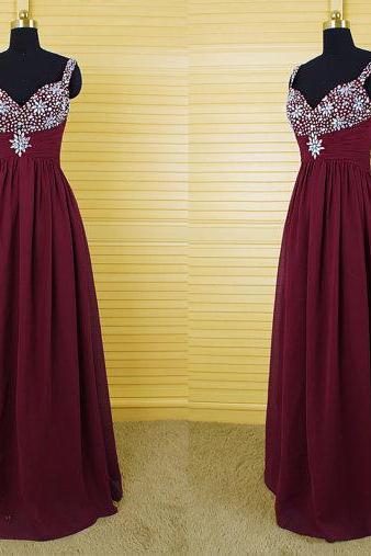 Burgundy Prom Dresses,prom Dress,prom Dresses,wine Red Prom Dresses,formal Gown,evening Gowns,modest Party Dress,chiffon Prom Gown For Teens