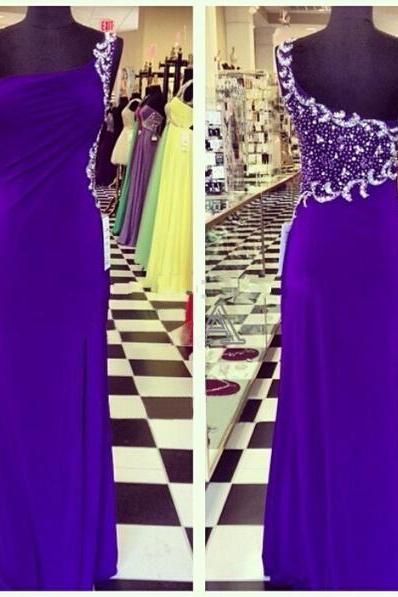 Prom Gown,royal Blue Prom Dresses,one Shoulder Evening Gowns,simple Formal Dresses,one Shoulder Prom Dresses 2016