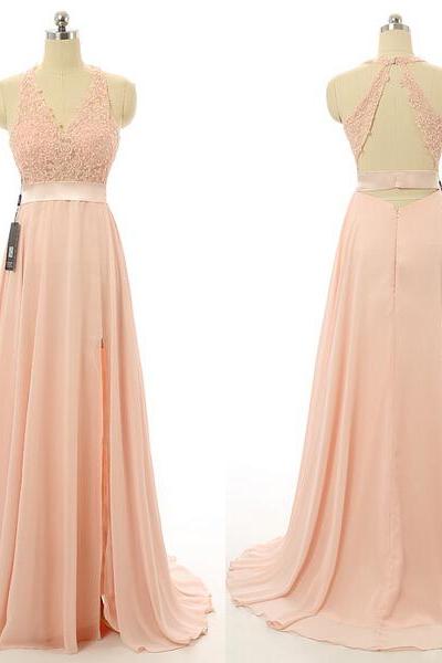 Prom Dresses,blush Pink Evening Gowns,sexy Formal Dresses,chiffon Prom Dresses,2016 Fashion Evening Gown,sexy Evening Dress,party