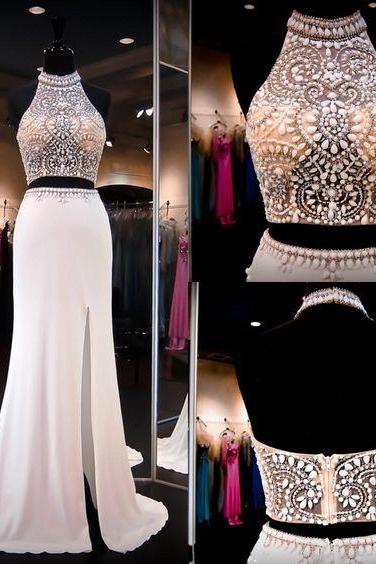  2 Piece Prom Gown,Two Piece Prom Dresses,Evening Gowns,2 Pieces Party Dresses,Evening Gowns,Sparkle Formal Dress For Teens