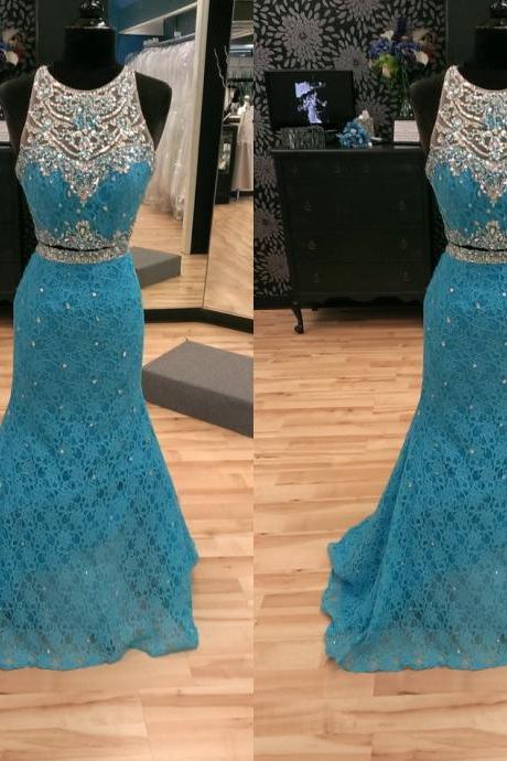  2 piece Prom Dresses,2 Piece Prom Gown,Two Piece Prom Dresses,Prom Dresses,New Style Prom Gown,Prom Dress,blue Prom Gowns