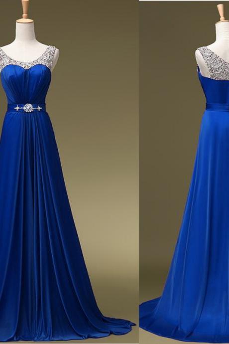 Prom Gown,royal Blue Prom Dresses,royal Blue Evening Gowns,beaded Party Dresses,evening Gowns,formal Dress For Teen