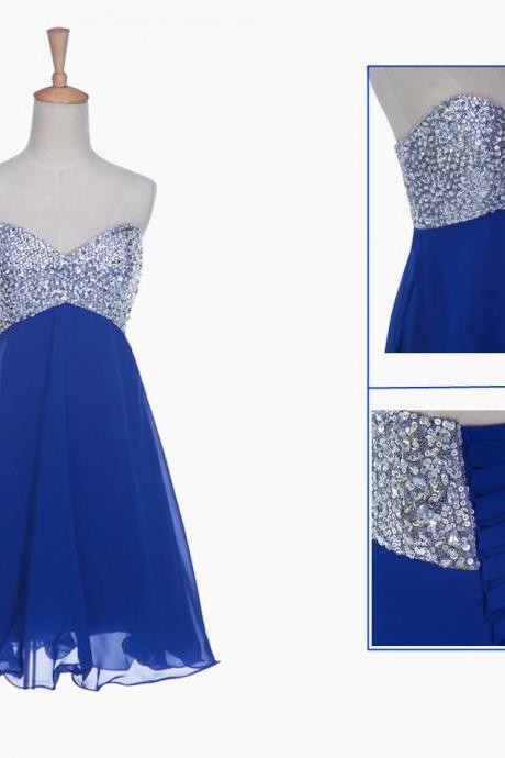 Royal Blue Homecoming Dress,short Prom Dresses,homecoming Gowns,fitted Party Dress,beading Prom Dresses,sparkly Cocktail Dress,corset Homecoming