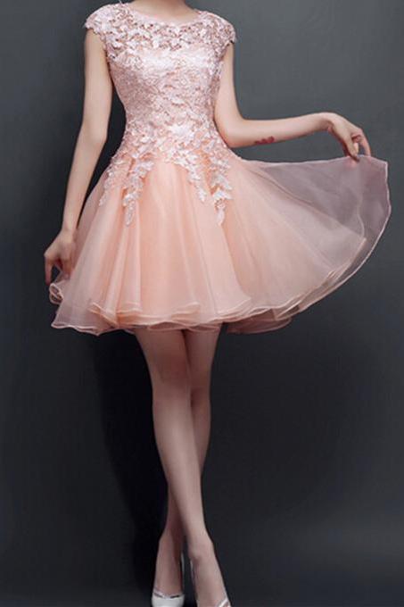 Blush Pink Homecoming Dress,homecoming Dresses,lace Homecoming Gowns,short Prom Gown,blush Pink Sweet 16 Dress,homecoming Dress,cocktail