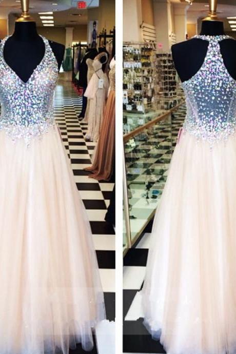 Champagne Prom Dresses,a-line Prom Dress,prom Dress,simple Prom Dress,tulle Prom Dress,simple Evening Gowns, Party Dress,elegant Prom