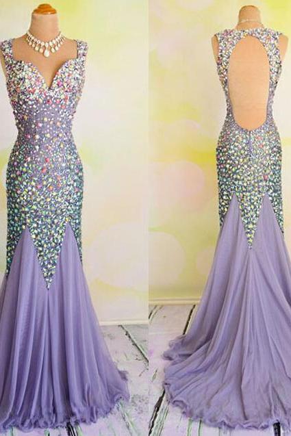 Prom Dresses,chiffon Prom Dress,sexy Prom Dress,mermaid Prom Dresses,backless Formal Gown,open Back Evening Gowns,sparkly Formal Dress,prom Gown