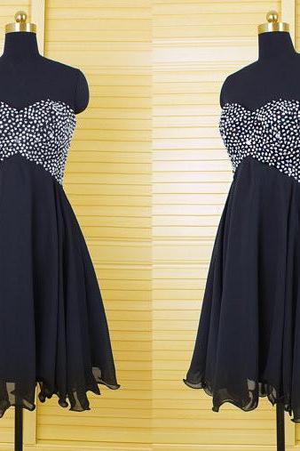 Black Homecoming Dress,homecoming Dresses,homecoming Gowns,beading Party Dress,short Prom Gown,sweet 16 Dress,strapless Homecoming Dresses,