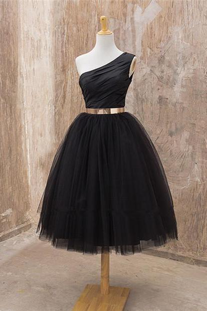 One Shoulder Homecoming Dress,black Homecoming Dresses,tulle Homecoming Dress,green Party Dress,short Prom Gown,backless Sweet 16