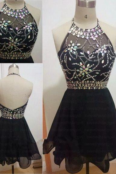 Homecoming Dress,homecoming Dress,cute Homecoming Dress,lace Homecoming Dress,short Prom Dress,black Homecoming Gowns,beaded Sweet 16 Dress