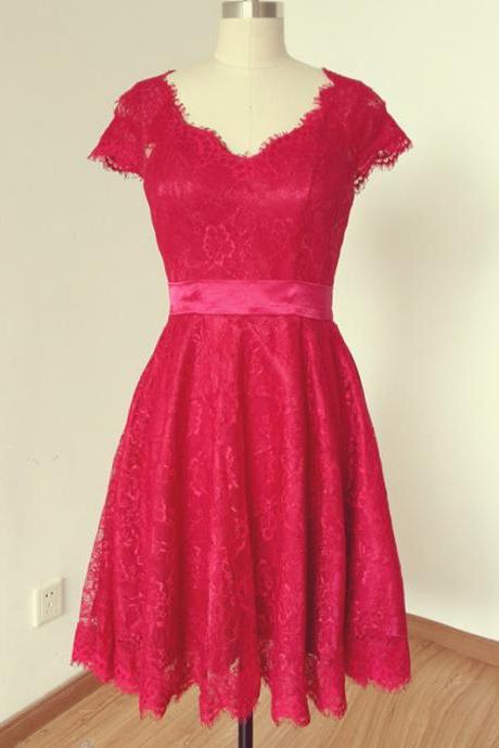 Red Homecoming Dress,lace Homecoming Dress,lace Homecoming Dress,fitted Homecoming Dress,short Prom Dress,homecoming Gowns,cute Sweet 16 Dress
