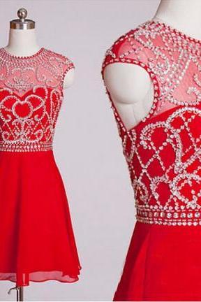 Red Homecoming Dress,Short Homecoming Dresses,Homecoming Gown,Party Dress,Sparkle Prom Gown,Cocktails Dress,Bling Homecoming Dress