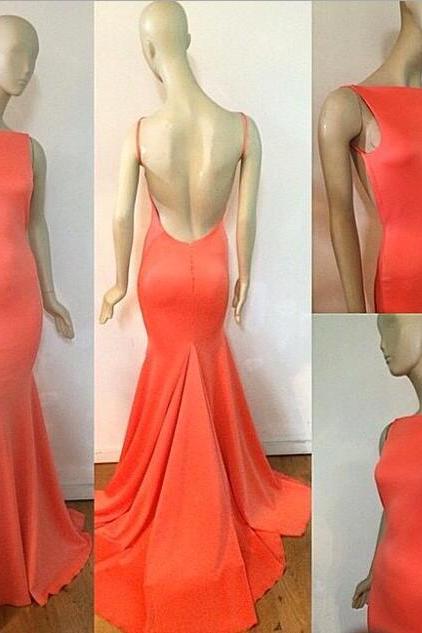 Sexy Prom Dresses,prom Dress,orange Evening Gown,long Formal Dress,orange Prom Gowns,open Backs Night Club Dresses,orange Prom Dress