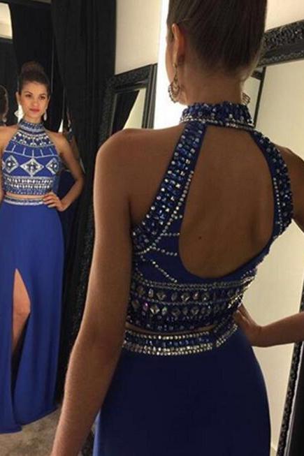 2 Pieces Prom Dresses,2 Piece Evening Gowns,simple Formal Dresses,prom Dresses,teens Fashion Evening Gown,beadings Evening Dress,party Dress,prom