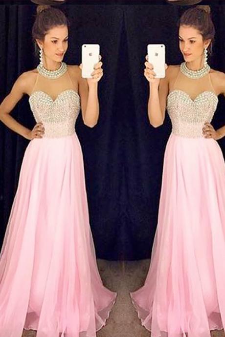Prom Dresses,pink Evening Gowns,sexy Formal Dresses,chiffon Prom Dresses,2016 Fashion Evening Gown,sexy Evening Dress,party Dress,bridesmaid