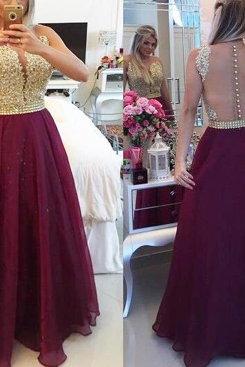 Wine Red Prom Dresses,charming Evening Dress,burgundy Prom Gowns,lace Prom Dresses,2016 Prom Gowns,gold Evening Gown,backless Party Dresses