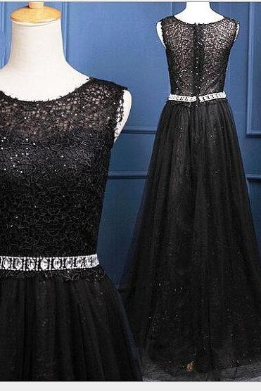 Black Prom Dresses,lace Prom Dress,sexy Prom Dress,a Line Prom Dresses,2016 Formal Gown,lace Evening Gowns,beaded Party Dress,prom Gown For