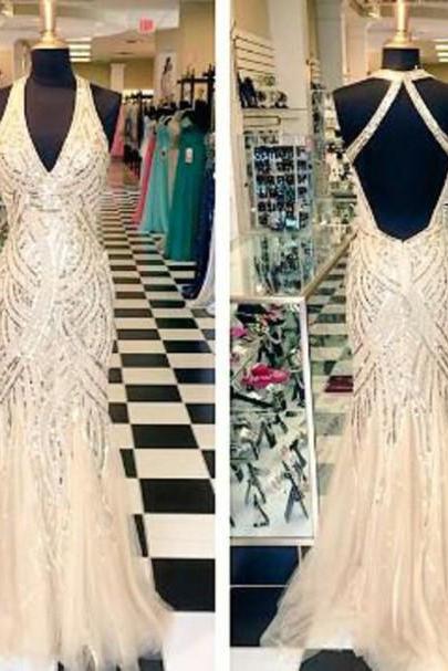 Glitter Prom Dress,halter Prom Dress,v-neck Prom Dress,mermaid Prom Dress